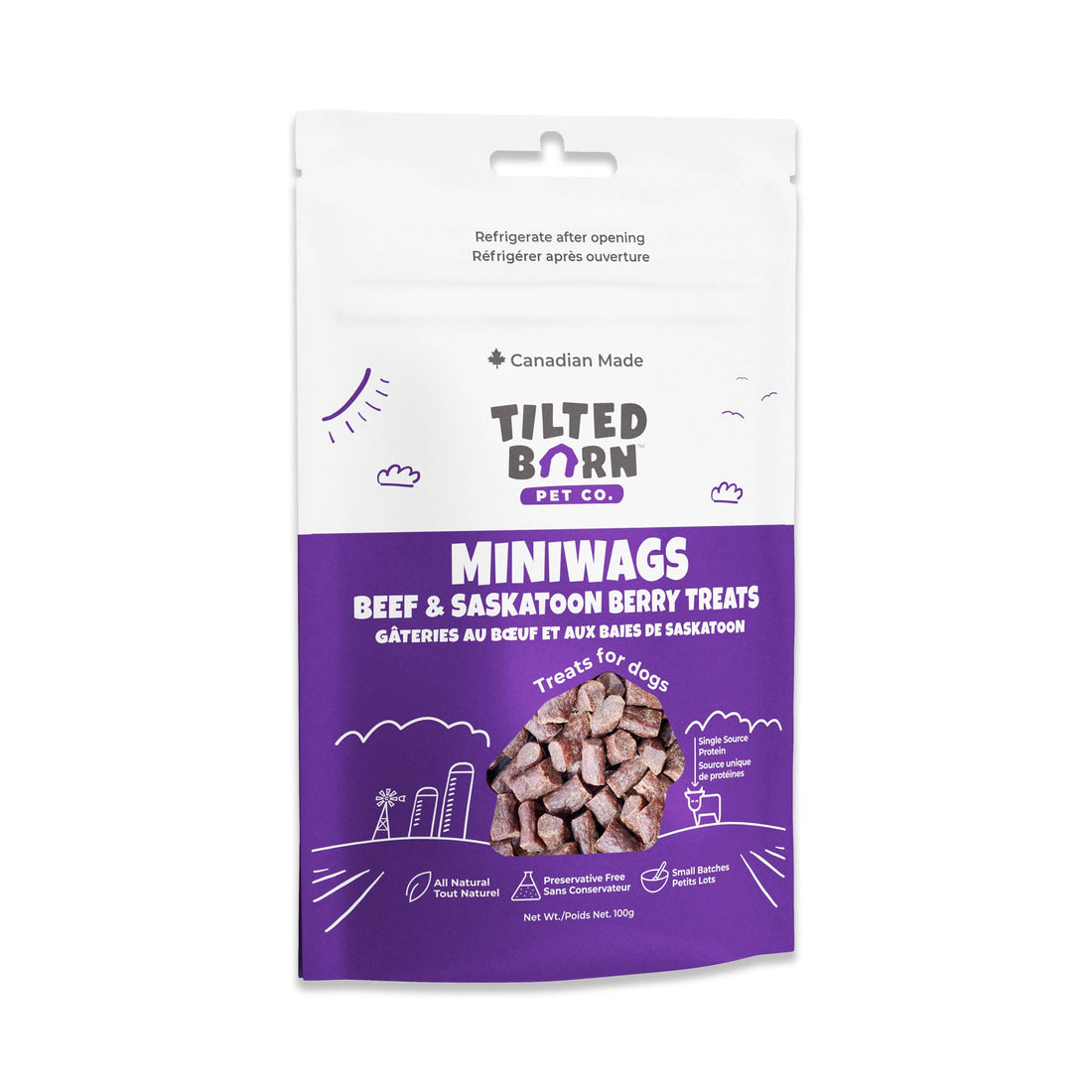 Beef & Saskatoon Miniwags Treats For Dogs 100g